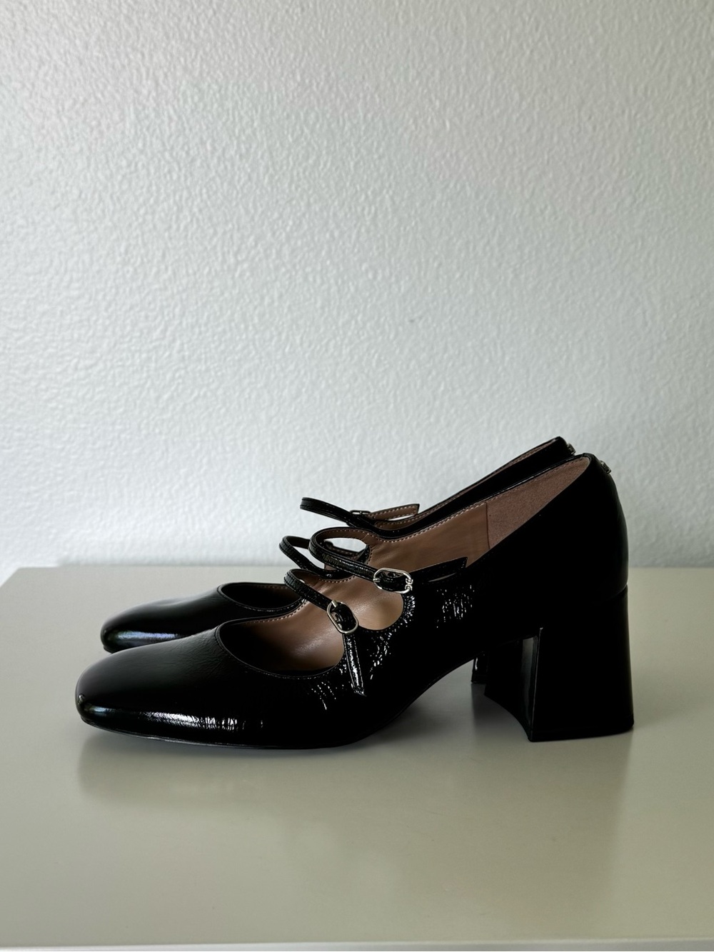 Sam Edelman Patent Double-Strap Mary Jane Block Heels Pump Shoes, 8.5 - Picture 8 of 11